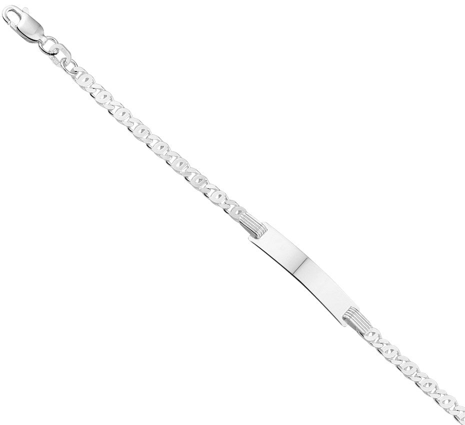 Zilveren graveerarmband valkenoog 16 tot 18 cm