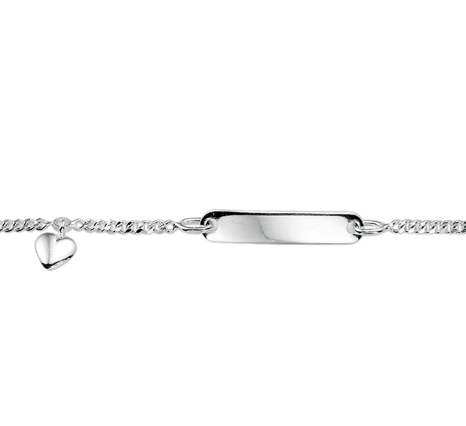 Zilveren graveerarmband hartje gourmette 4 mm