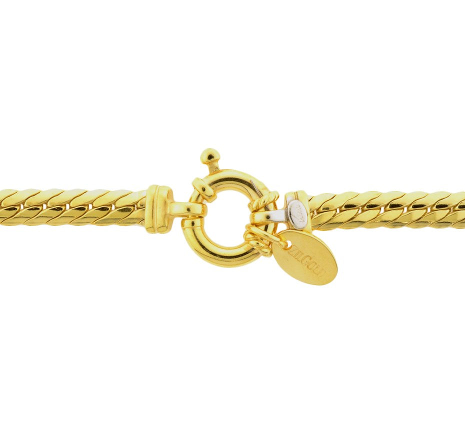 Gouden collier met zilveren kern 4,4 mm