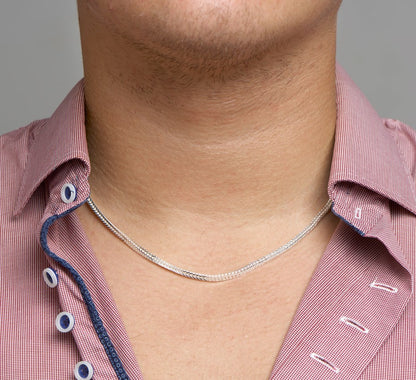 Zilveren vossestaartketting 2,5 mm 50 cm – detailfoto