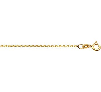 Goudkleurige ankerketting gediamanteerd 1,3 mm