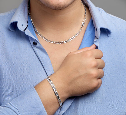 Zilveren arendsoogketting 7 mm – 50 cm – close-up van de sluiting