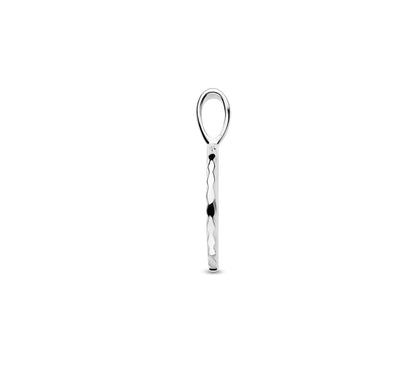 Zilveren hanger, rondje gediamanteerd