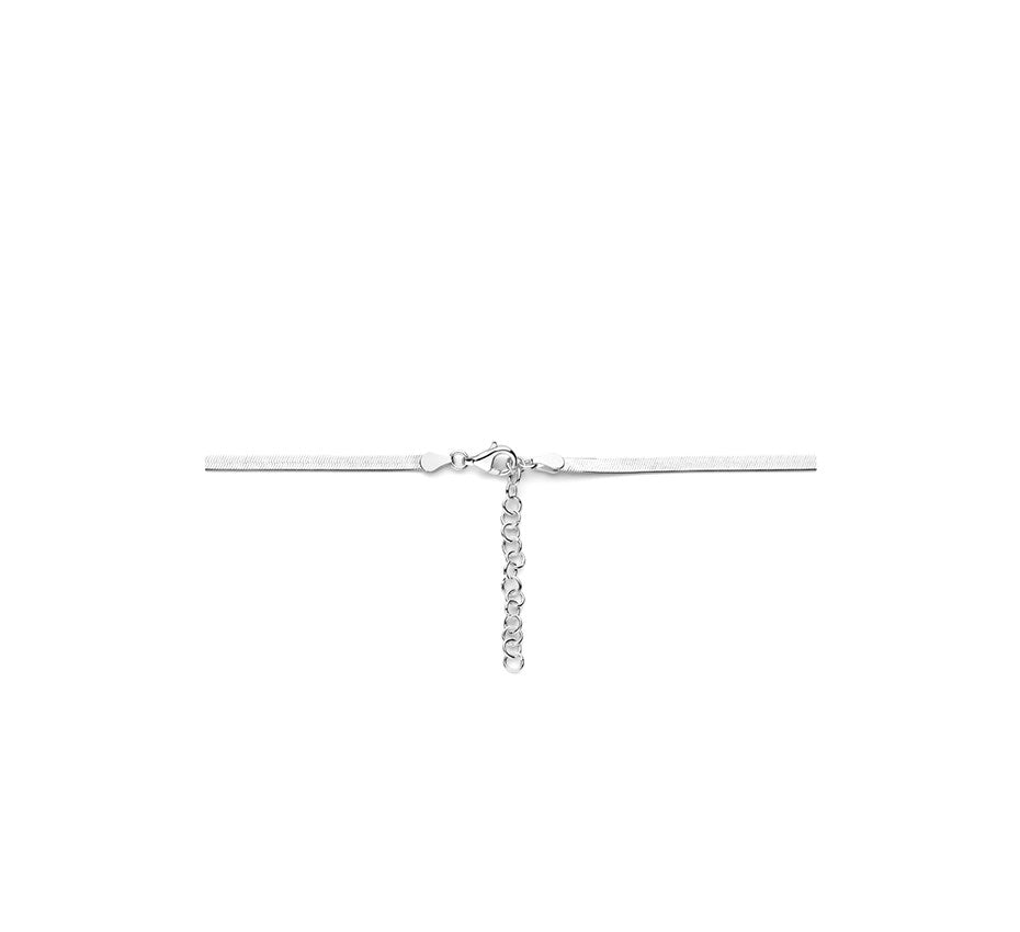 Zilveren slangenketting plat 3,3 mm