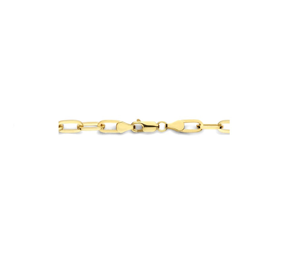 Gouden paperclipketting 5 mm met zilveren kern