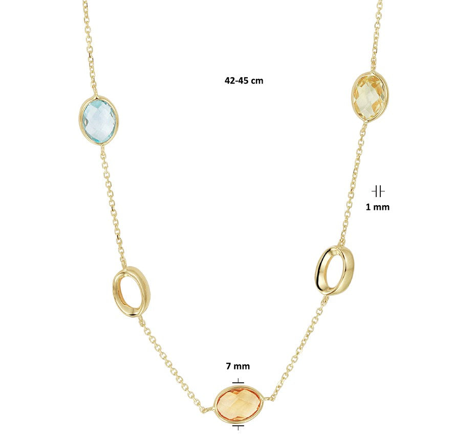 Gouden ketting, edelstenen 1,0 mm – 14 karaat