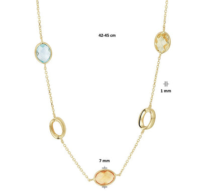 Gouden ketting, edelstenen 1,0 mm – 14 karaat