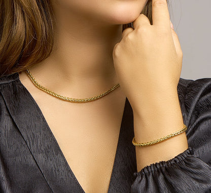 Gouden vossestaartketting met zilveren kern 4 mm – close-up van de sluiting