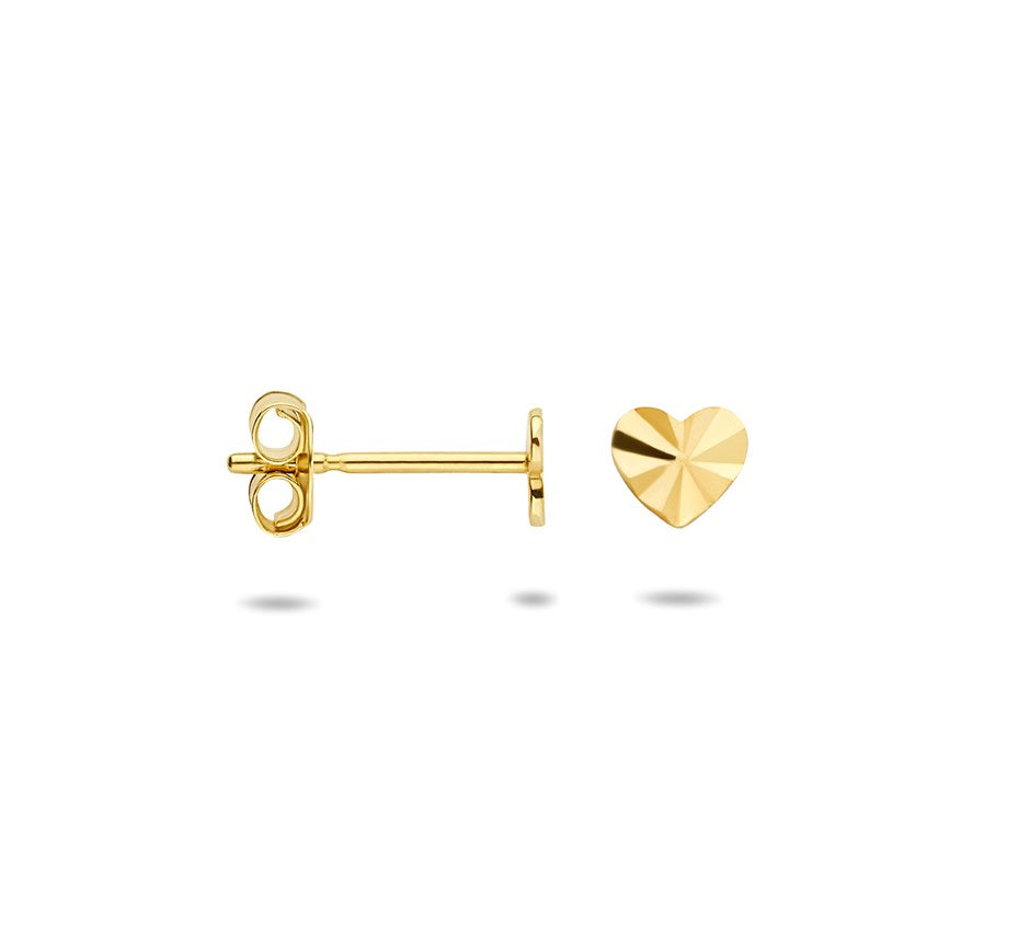 Gouden oorknopjes hartje – 14 karaat
