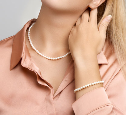Zilveren parelketting 5,5 mm – close-up van de sluiting