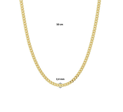 Zilveren ketting, gourmette 2,4 mm 50 cm