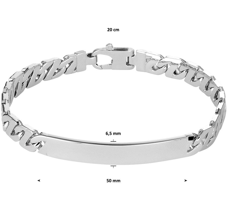 Zilveren graveerarmband gourmette 6,5 mm – 20 cm