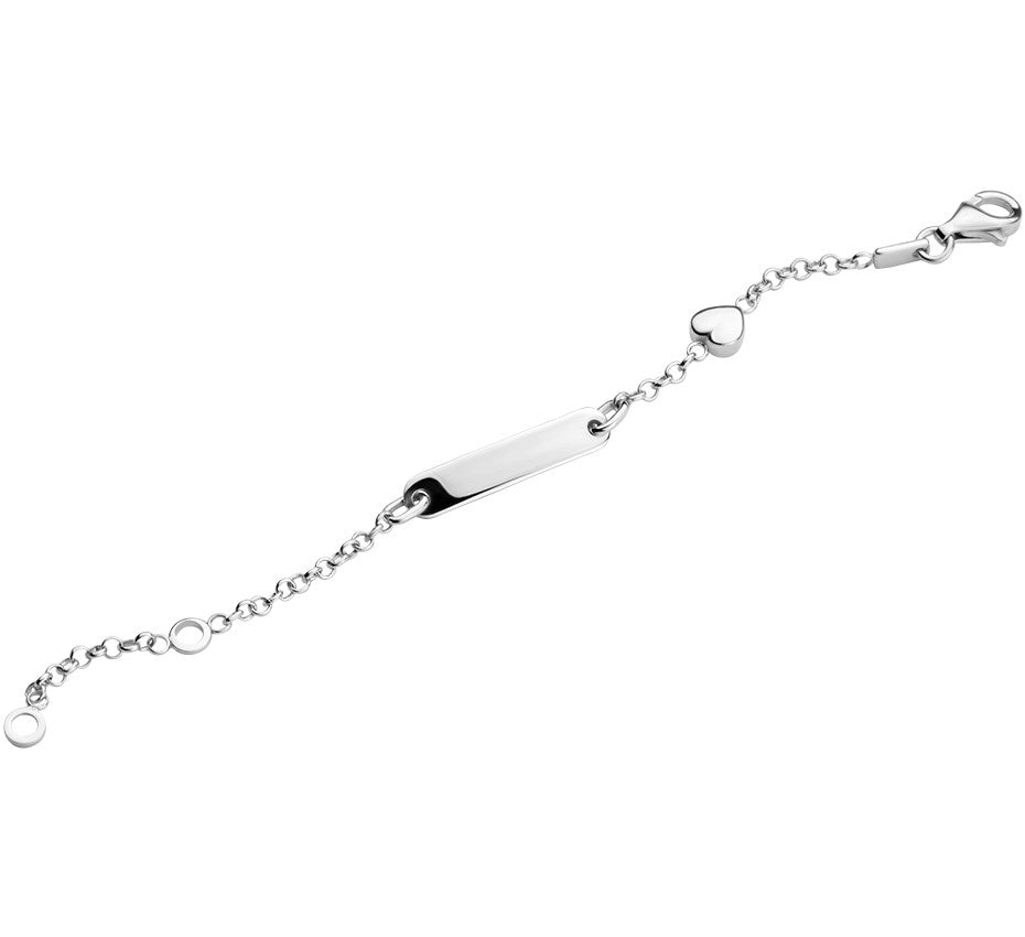 Zilveren graveerarmband jasseron met hartje 9 tot 11 cm