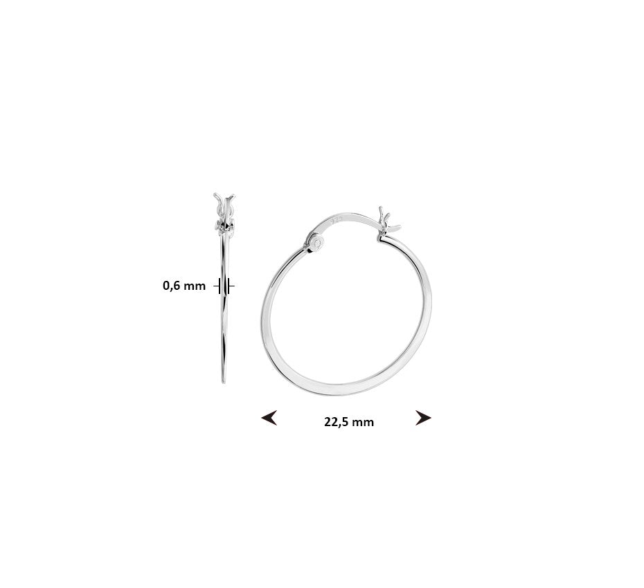 Zilveren klapoorringen 22,5 mm