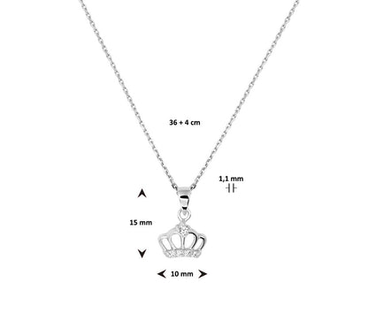 Zilveren kinderketting met kroontje – close-up van de sluiting