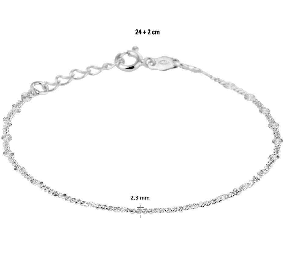 Zilveren enkelbandje 2,3 mm