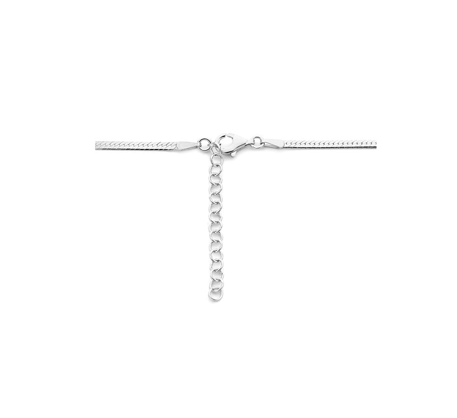 Zilveren slangenketting plat 2 mm