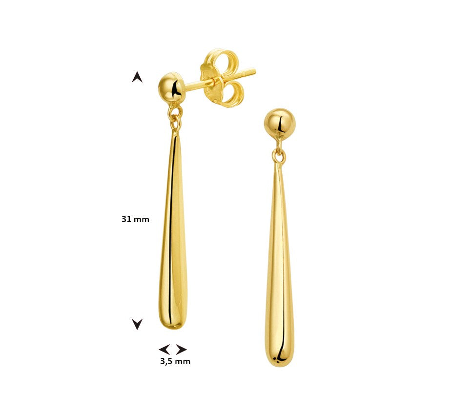 Gouden oorhangers druppel – 14 karaat