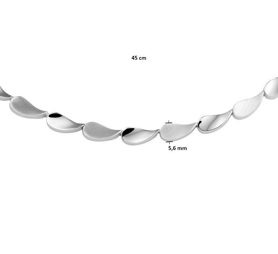 Zilveren fantasieketting 5,6 mm, mat en glanzend