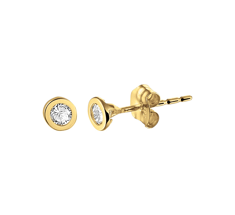 Gouden oorknopjes met zirkonia – 14 karaat