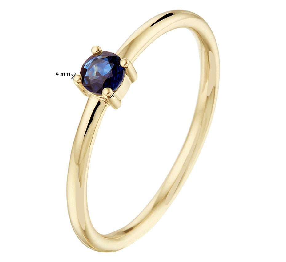 Gouden ring met saffier – 14 karaat