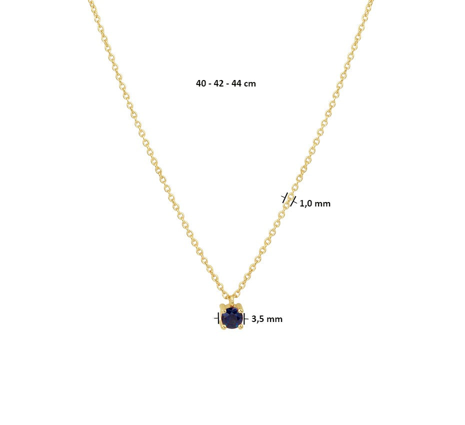 Gouden ketting met saffier – 14 karaat