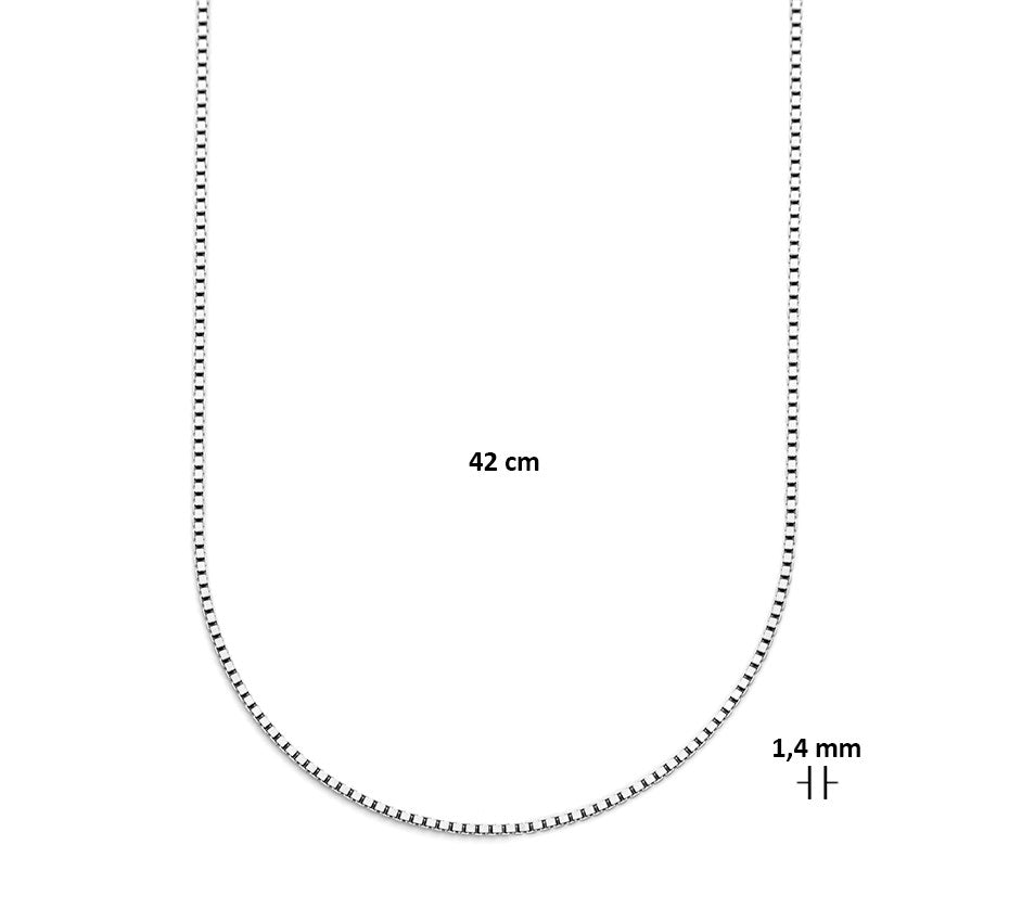 Zilveren venetiaanse ketting 1,4 mm 42 cm