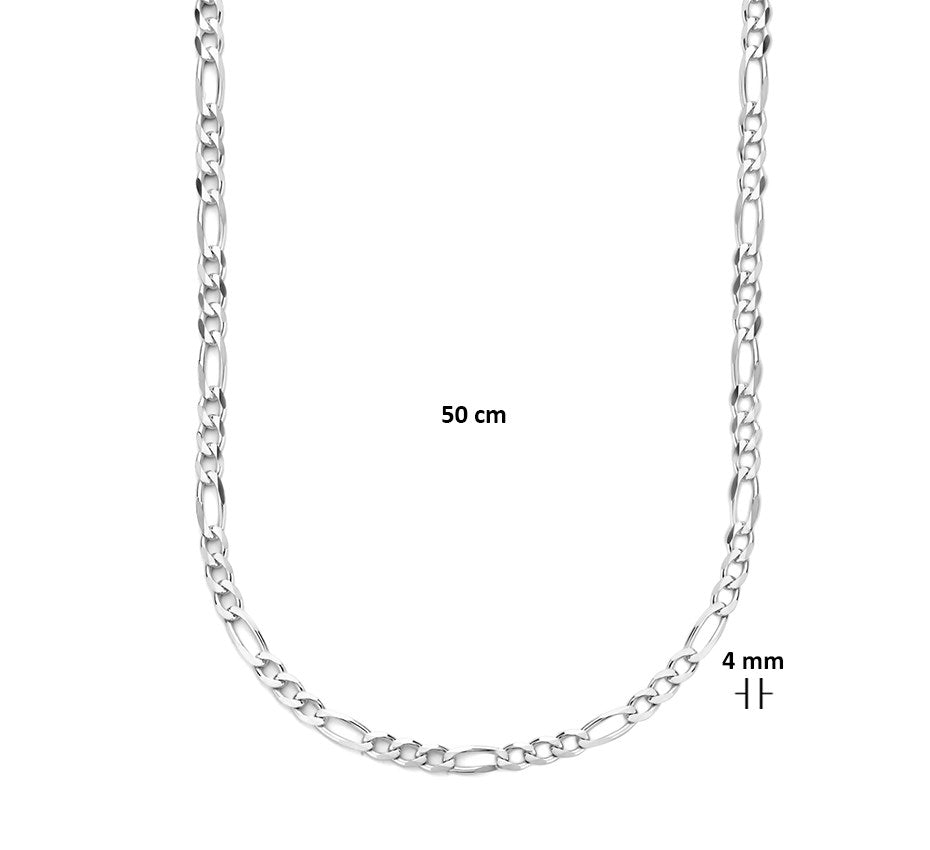 Zilveren figaroketting 4 mm – 50 cm