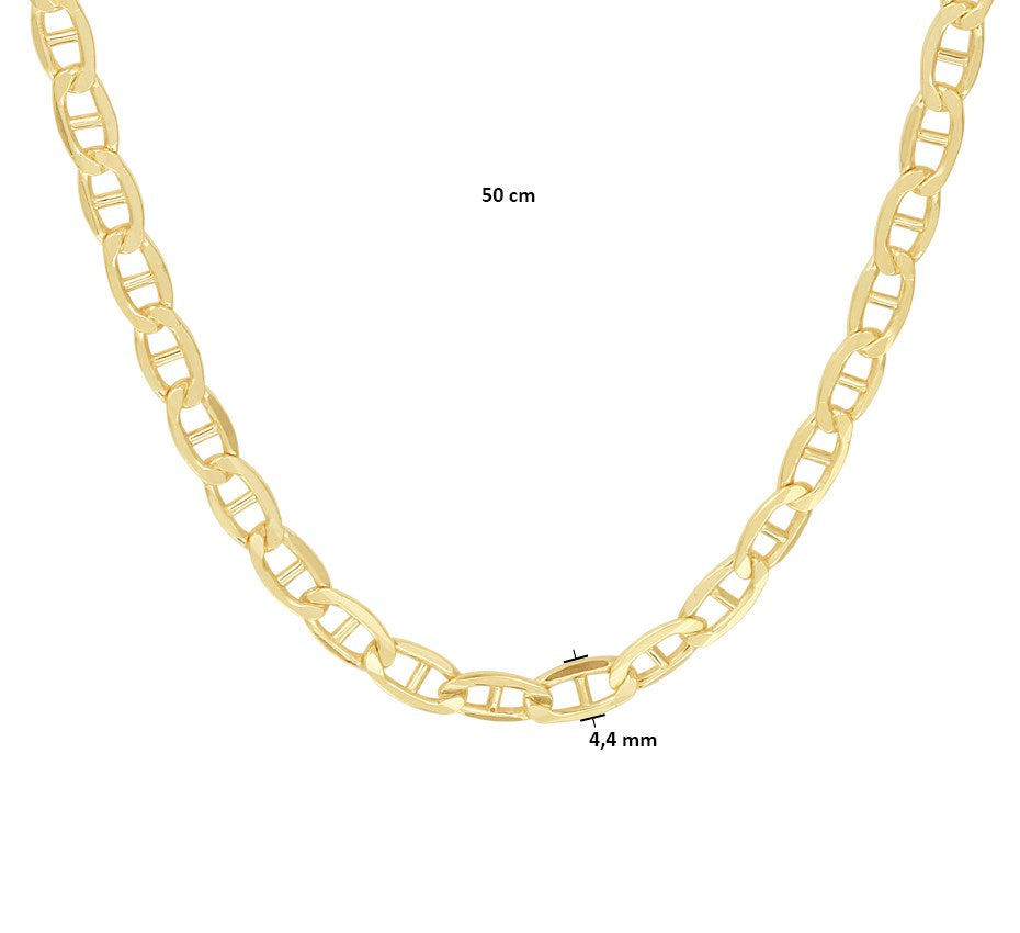 Gouden ankercollier met zilveren kern 4,2 mm