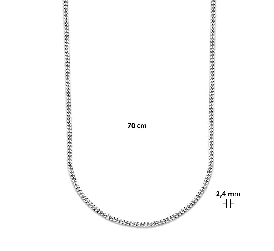 Zilveren gourmetteketting 2,4 mm – 70 cm