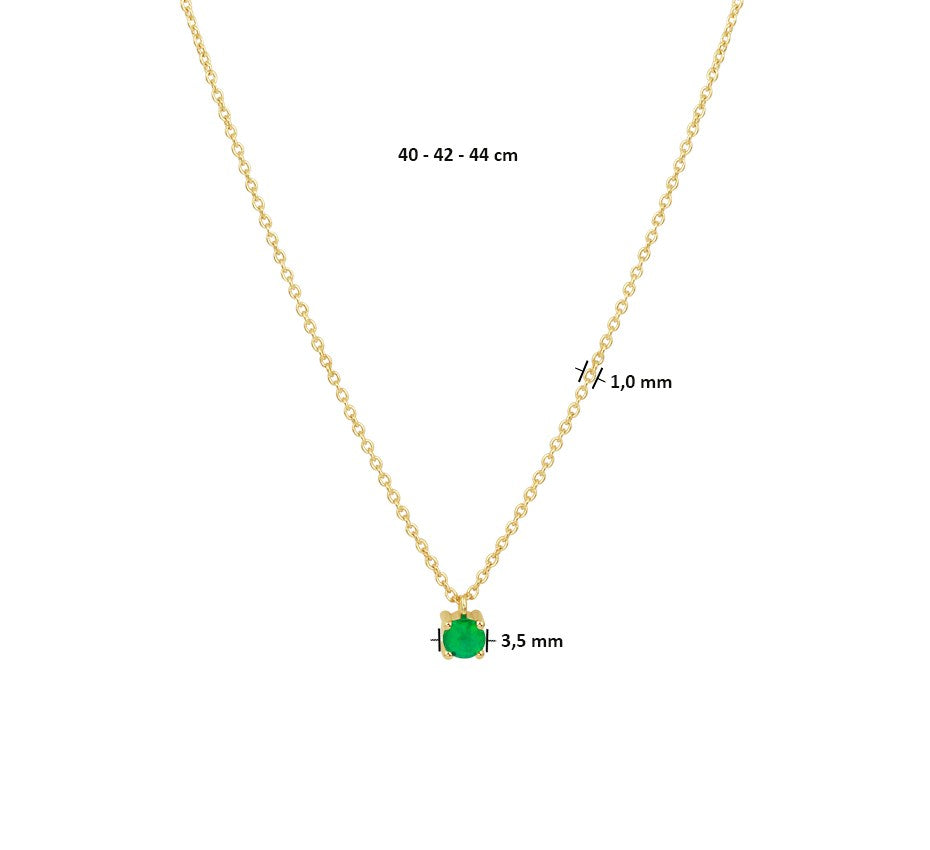Gouden ketting met smaragd – 14 karaat