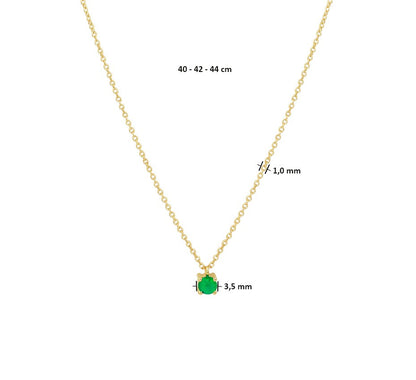 Gouden ketting met smaragd – 14 karaat – gedragen