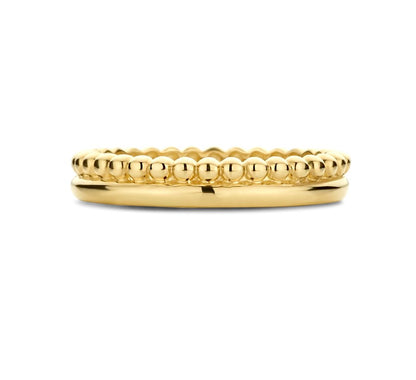 Gouden ring met bolletjes 3,4 mm – 14 karaat – gedragen