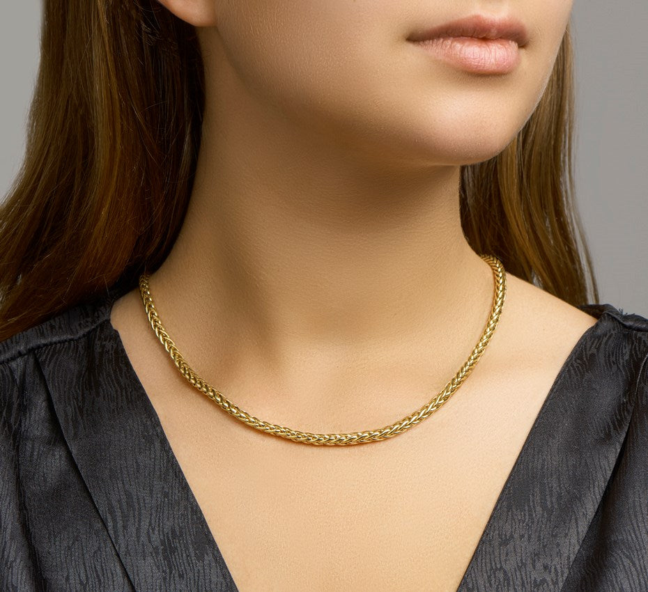 Gouden vossestaartketting met zilveren kern 4 mm