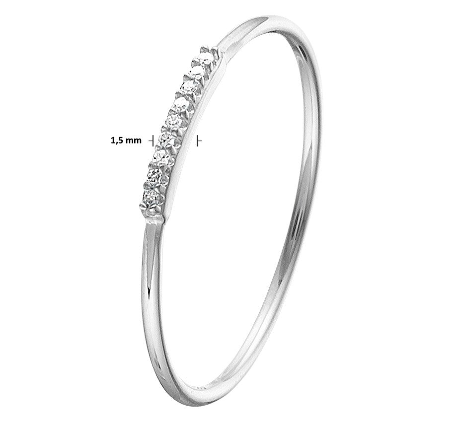 Gouden aanschuifring met diamant 0,02 ct – 14 karaat