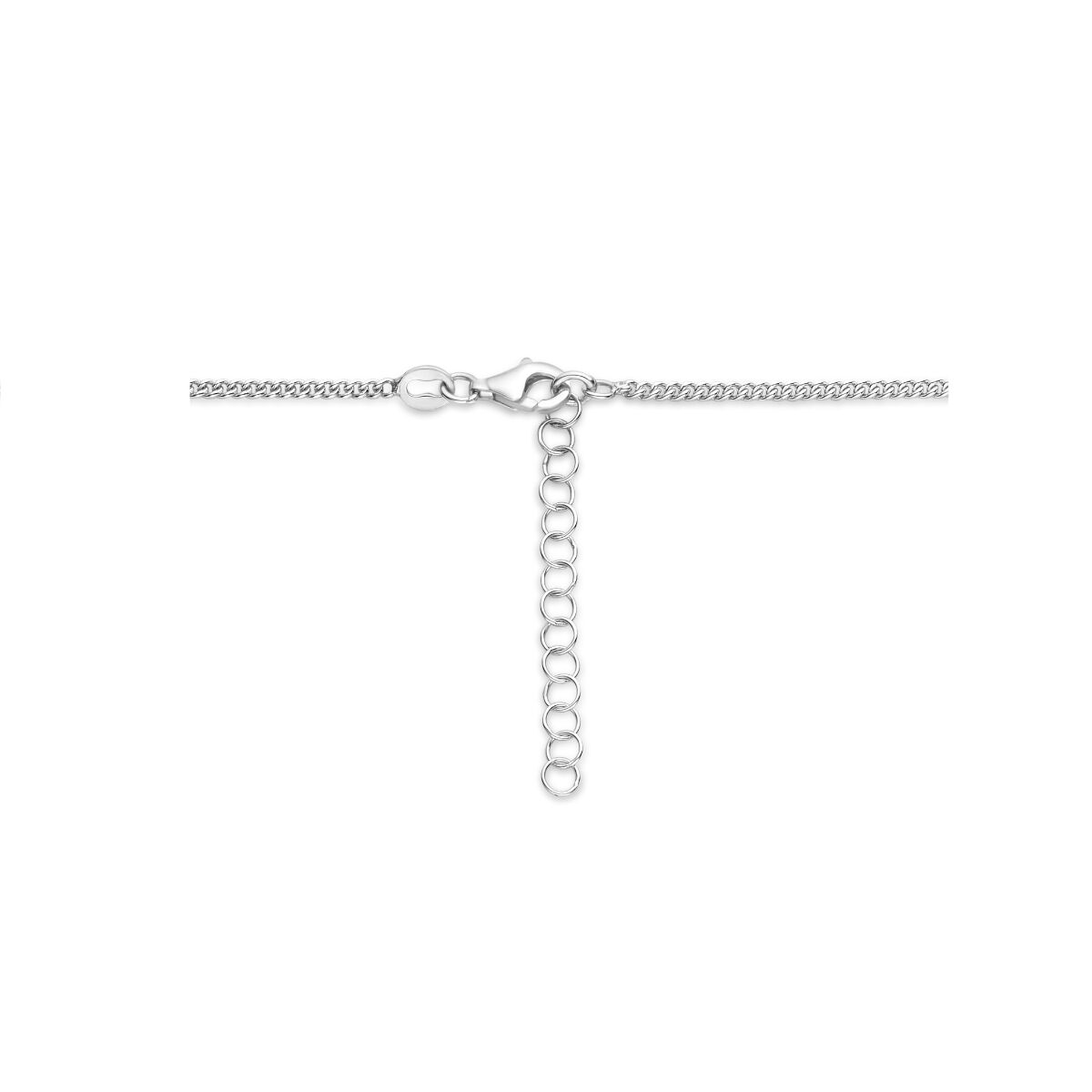 Ketting  combi gourmette en paperclip 5,5 mm 41 + 4 cm zilver gerhodineerd