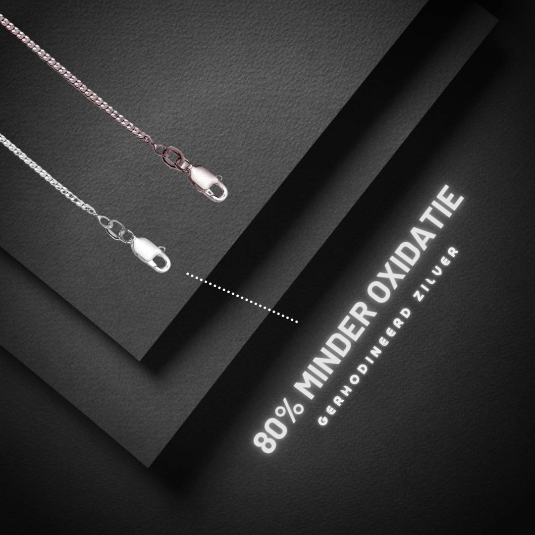 Ketting Gourmet 1,8mm  zilver gerhodineerd