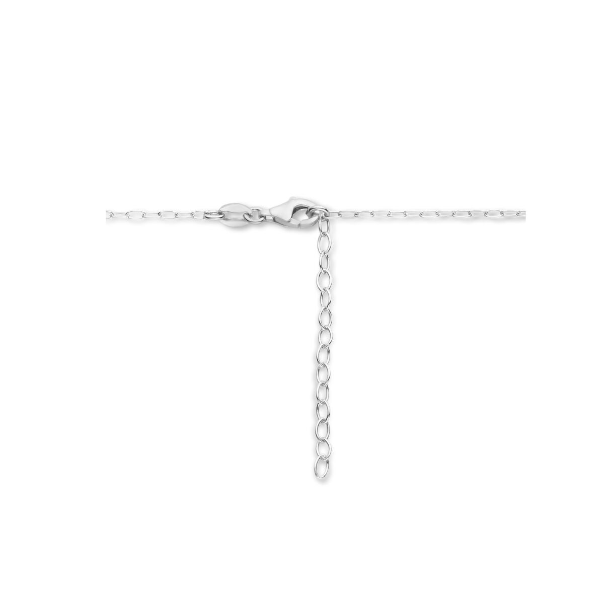 Ketting 1.7mm met hanger levensboom zilver gerhodineerd