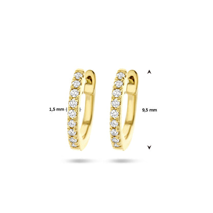 Gouden klapoorringen met diamant – 14 karaat – in het Yo&No doosje