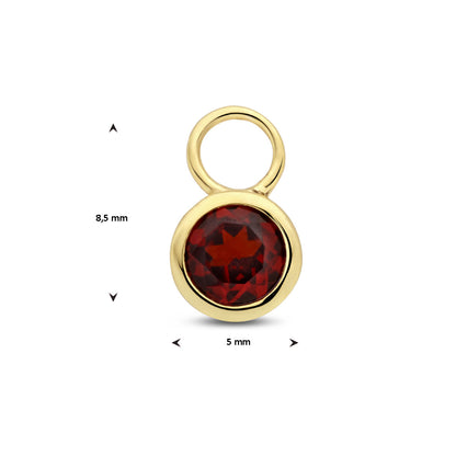 Gouden oorringhanger met geboortesteen – 14 karaat – close-up van de sluiting