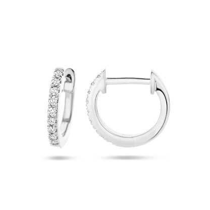 Gouden klapoorringen met diamant – 14 karaat – detailfoto