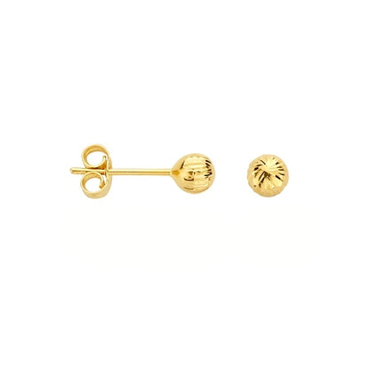 Gouden oorknopjes bol gediamanteerd – 14 karaat – detailfoto