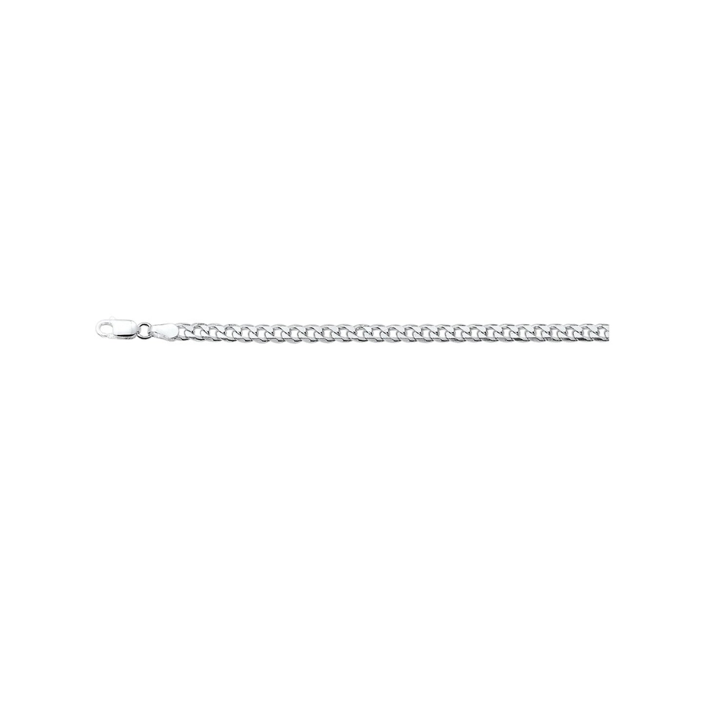 YO&NO ketting of armband gourmette 6-zijdes geslepen 4,0 mm zilver wit