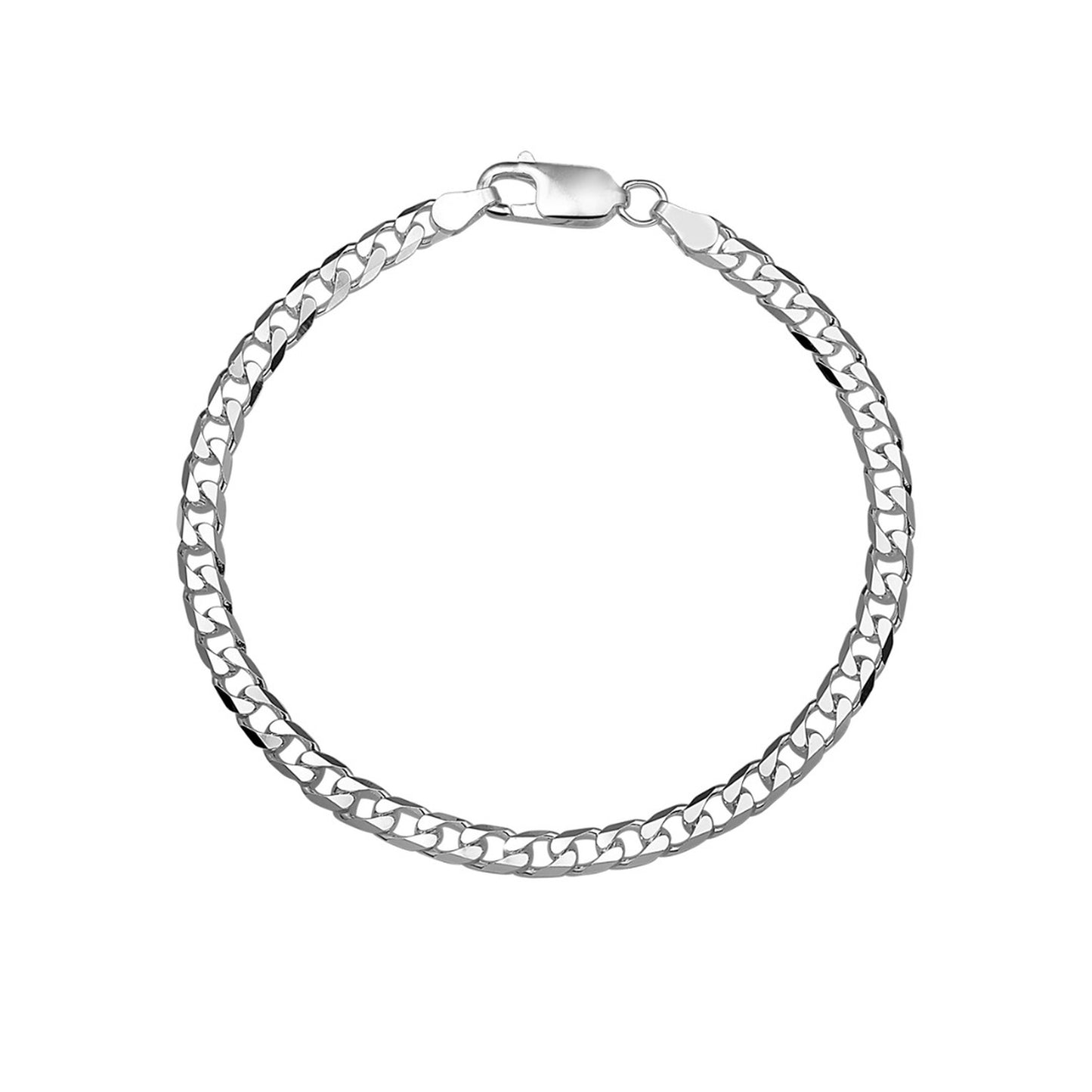 YO&NO ketting of armband gourmette 6-zijdes geslepen 4,0 mm zilver wit