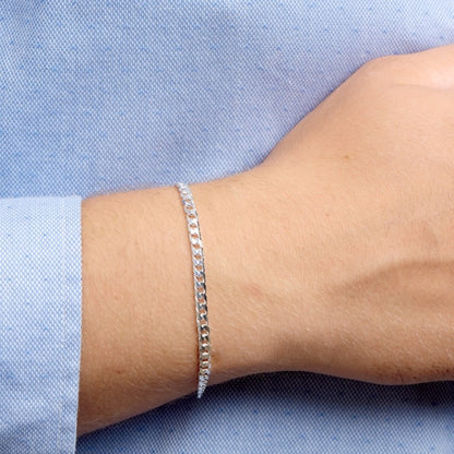 Zilveren gourmette ketting 4,0 mm – vooraanzicht