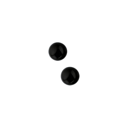 Zilveren oorknopjes met zwarte onyx 6 mm