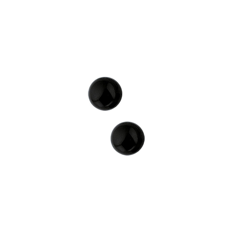 Zilveren oorknopjes met zwarte onyx 6 mm