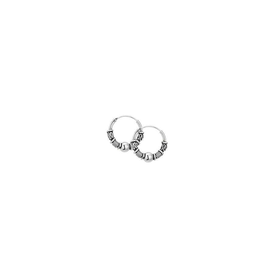 Zilveren Bali oorringen 4 mm, 14 en 16 mm
