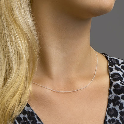 Zilveren ronde ankerketting 1,2 mm – close-up van de sluiting