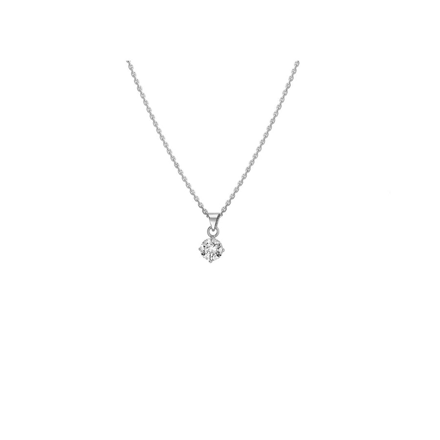 Zilveren ketting met zirkonia 6 mm